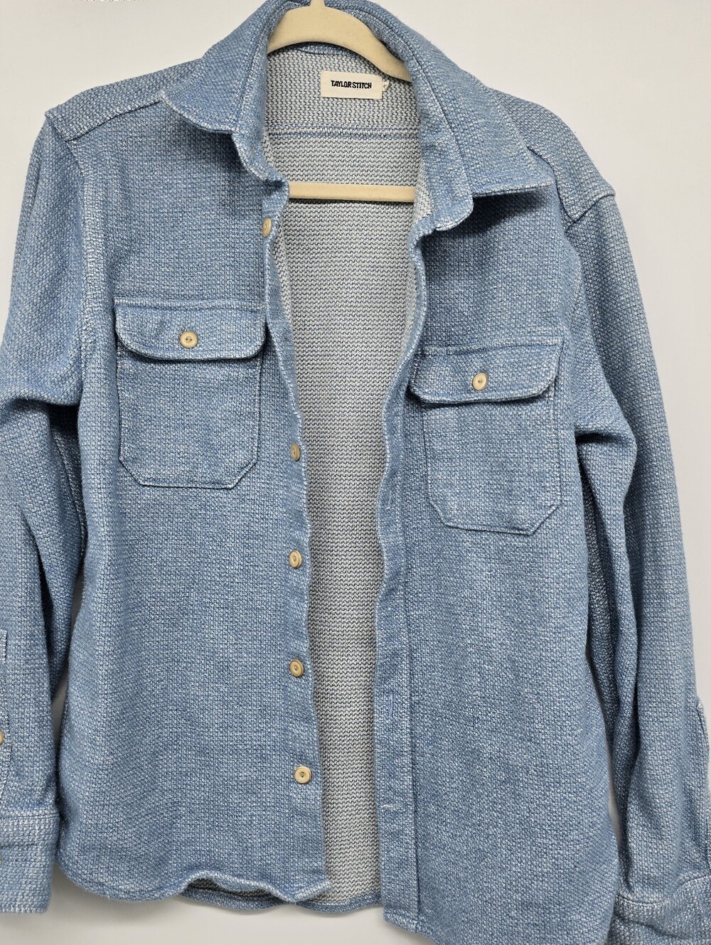 Taylor Stitch The Division Shirt jacket 100% organic cotton light blue size 40 - Picture 2 of 7